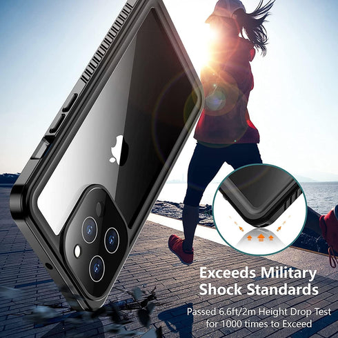 Designed for iPhone 13 Pro Case Waterproof, Full Body Cover with Built in Screen Protector Heavy Duty Shockproof IP68 Waterproof Case (Black)...