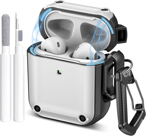 Maxjoy for AirPods 2nd Generation Case with Cleaner Kit,Powerful Magnetic,Drop-Proof and Wear-Resistant,Compatible with AirPods Case Cover for Men...