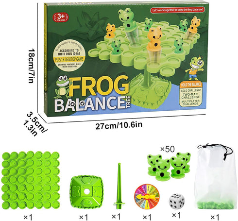 Frog balance Game?Balance Board Game?Two-Player Balanced Tree Board Game, Montessori Frog Balance Tree Educational Toys, Children Desktop Game Gif...