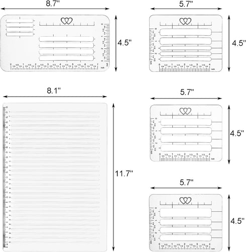 Suwimut 11 Pack Straight Line Stencil Template for Journaling and Envelope Addressing Guide Stencil Templates Set, 11 Inch Scale Spacing Line Draw...