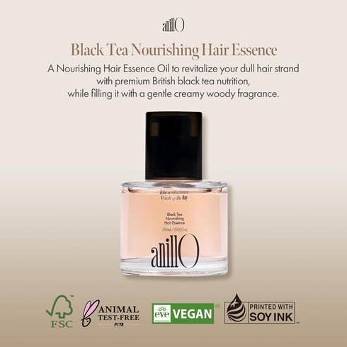 Black Tea Nourishing Hair Essence, Vegan Hair Essence Oil with Premium Black Tea, Green Tea Oil, Protein & Biotin for Nourishment and Hair Shine, ...