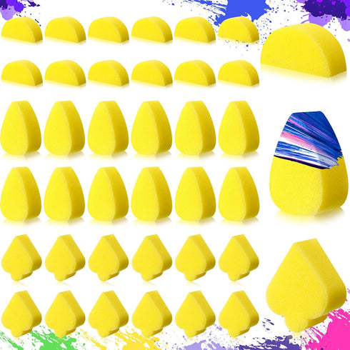Mifoci 36 Pcs Face Paint Sponges Petals Half Moon Spades Face Painting Sponges Face Painting Supplies High Density Makeup Sponge for Kids Adults A...