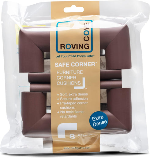 Roving Cove HeftyFit Corner Protector for Baby (8 Large Corners), Heavy-Duty Soft Rubber Foam Furniture Corner Bumper Guards, 3M Adhesive Pre-Tape...