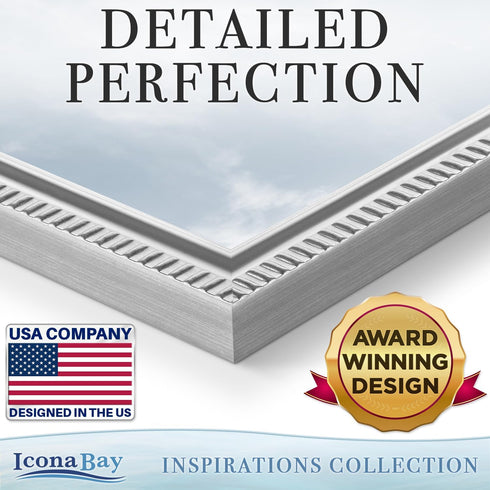 Icona Bay 8x10 Picture Frames (Silver, 6 Pack), Beautifully Detailed Molding, Contemporary Picture Frame Set, Wall Mount or Table Top, Inspiration...