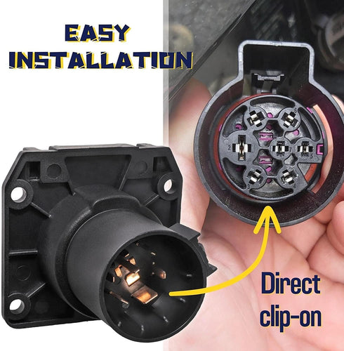 OEM Style Replacement USCAR Connector Wiring Harness, Universal 7 Pin Trailer Plug Truck Side, Splice-in Multi-Tow Factory 7 Way Towing Hitch Wire...