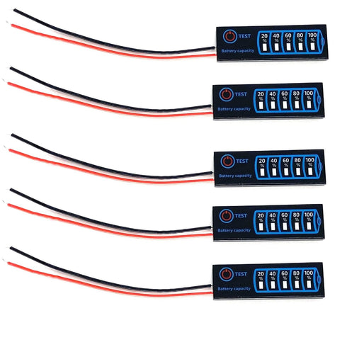 5PCS 2S-8S DC5-30V 12V/24V Lithium Battery Charge LED Display Tester BMS Lifepo4 Li-po Li-ion Capacity Test Power Level Indicator Board Power...