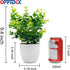 OFFIDIX Mini Artificial Eucalyptus Plants with Vase for Office Desk,Fake Plant with Plastic Pots for Home,Shower Room Decoration (Green)...