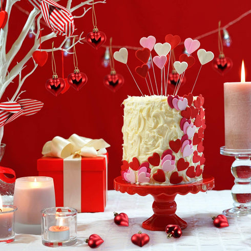 Frienda 24 Pcs Valentine Heart Shaped Ornament Heart Ornaments Christmas Tree Baubles Hanging Decoration for Valentine Wedding Anniversary Mother'...