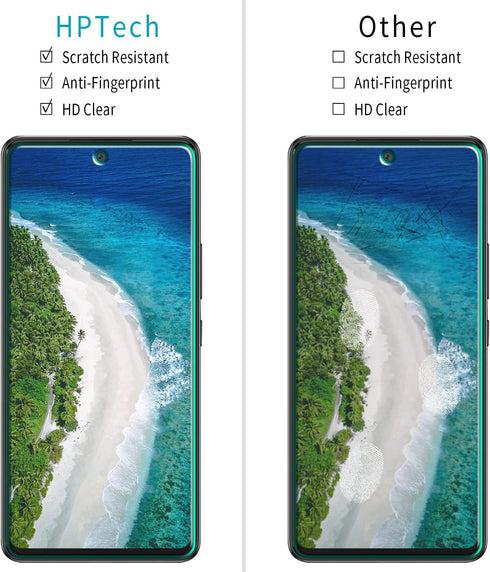 HPTech (2 Pack) Designed for Samsung Galaxy A53 5G Tempered Glass Screen Protector, Support Fingerprint Reader, Anti Scratch, Bubble Free, Case Fr...
