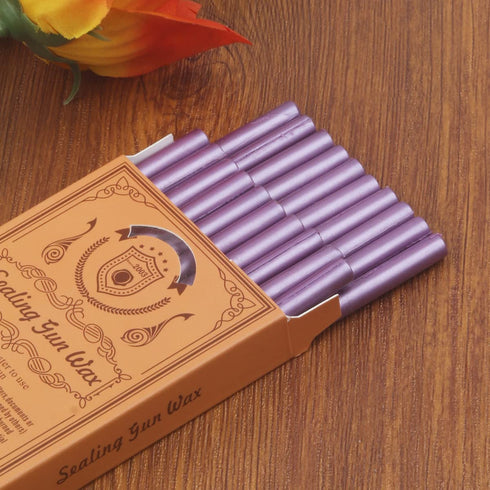 40Pcs Reddish Purple Sealing Wax Sticks with Glue Gun and 2Pcs Wax Seal Pens for Wedding Invitations, Cards, Envelopes, Gift Wrapping...