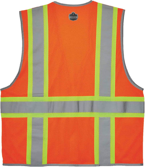 Ergodyne GloWear 8246Z ANSI High Visibility Two Tone Mesh Safety Vest with Reflective Binding, Orange, 2X-Large/3X-Large...