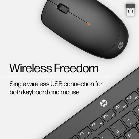 HP 230 Wireless Mouse and Keyboard Combo - 2.4GHz Wireless Connection - Long Battery Life - Durable & Low-Noise Design - Windows & Mac OS - Adjust...