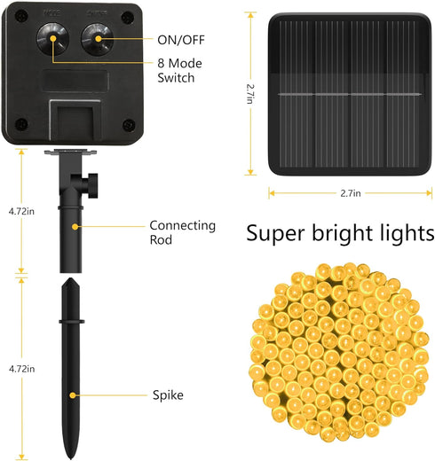 Solar String Lights for Outside, 39Ft 100 LED Solar String Lights Outdoor with 8 Modes?Solar Lights for Outside Waterproof for Yard, Fence,Balcony...