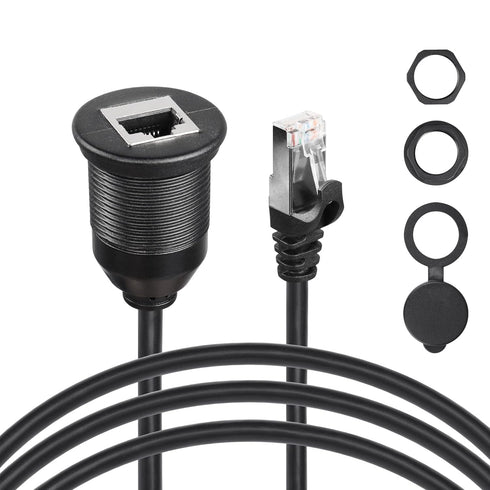 SinLoon RJ45 Panel Flush Mount Cable 3FT RJ45 Male to Female Car Flush Mount Cable Cat6A Cable for Car Truck Boat Motorcycle Dashboard Computer et...