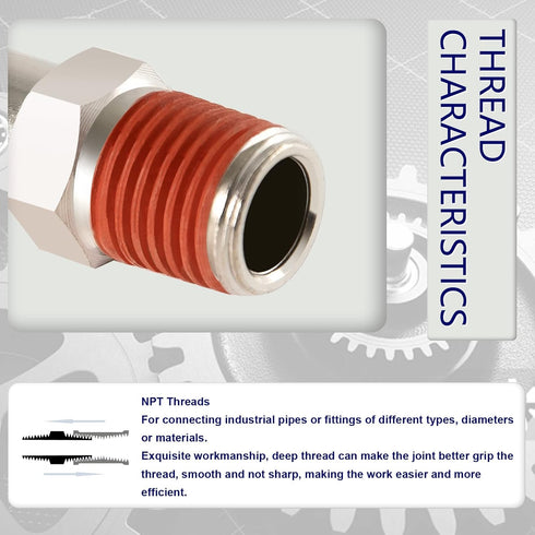 Automotive T-Style Air Plug, 1/4" NPT Male Pneumatic Plugs, Air Compressor Accessories Fittings(10-PACK)...