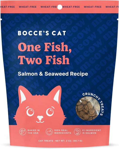 Bocce's Bakery, One Fish, Two Fish Crunchy Treats for Cats, Wheat-Free Everyday Cat Treats, Made with Limited-Ingredients, Baked in The USA, All-N...