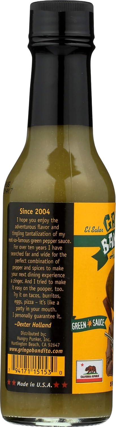 Gringo Bandito, Green Hot Sauce, 5 oz...