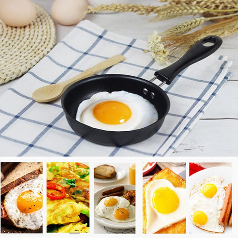 GOWENIC Egg Mini Frying Pan, Black 12cm Mini Household Egg Pan, Household Small Kitchen Cooker, for Frying Eggs...