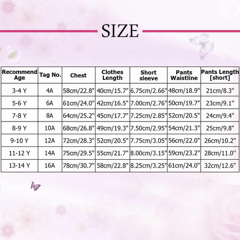 BAOHULU Girls Swimsuit Rashguard Set Short Sleeve 2 Piece Bathing Suit UPF 50+ UV Swimwear S471_BlueFlower_8A...