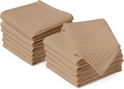 Encasa Dish Towels Cotton 12x12 in Highly Absorbent and Quick-Drying, Use Once and Wash Cleaning, Ultra-Soft Multipurpose Kitchen Dish Cloths | Pa...