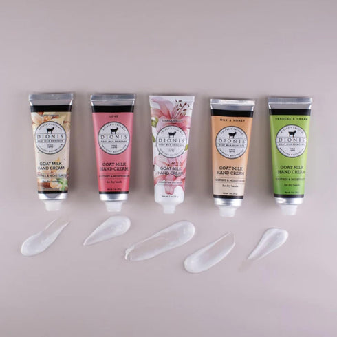 Dionis Goat Milk Skincare Hand Cream Gift Sets - Assorted Scented Travel Size Hand Creams In a Gift Box - Mini Hand Lotion Self Care Gifts for Wom...