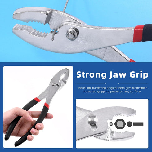 Glarks 6 Inch 8 Inch 10 Inch Slip Joint Pliers, Chrome Vanadium Steel Body with Non-Slip Handle and Rivet Joint Assembly...