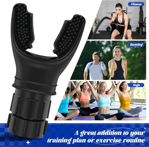 Portable Respiratory Muscle Trainer - Exercise Trainer with Resistance Adjustable for Improved Endurance and Strength, Durable Silicone, Easy-to-C...