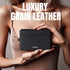 Slim Card Wallet with Keychain for Women & Men, Genuine Leather Credit Card Holder, Small Front Pocket Wallets with Coin Pouch, Black, Ultra Thin,...