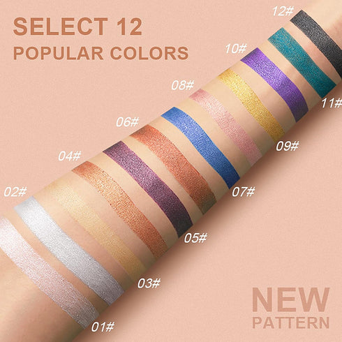Petansy Cream Eyeshadow stick Eye Set, 12Pcs Colored Glitter Eyeshadow Stick Eyeliner Pencil, Long Lasting Waterproof Pearlescent Eyeshadow Eye Ma...