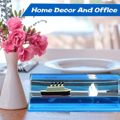 Unsinkable Titanic Simulator Toy Wavey Boat in a Box Liquid Wave Cruise Fluid Ship Decoration Ornament for Car Decoration Paperweight Desk Toy Gif...