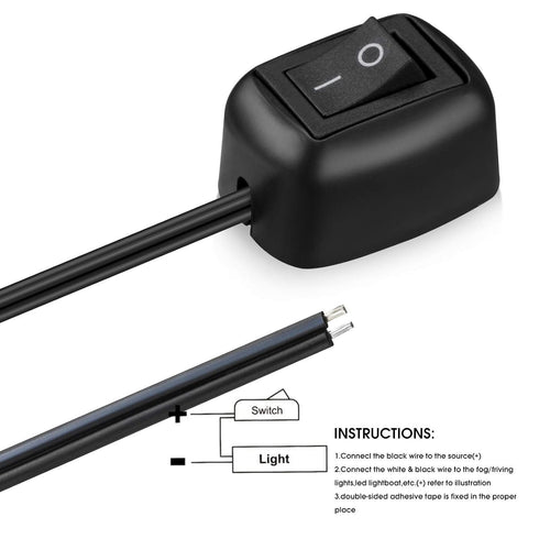 Paste Type Switch with Wires Cable:39.3inch Car Push Button Switch ON/Off DC12V Water Drop Shape DIY Car Switch Rocker Switch with Wires for Fog L...