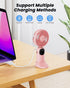 Portable Handheld Fan, 4000mAh Battery Operated Fan with LED Display, Handheld/Neck/Desk 3 in 1 Personal Small Fan, 90° Foldable Desk Fan with Bas...