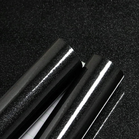 Glossy Black Contact Paper Shiny Peel and Stick Wallpaper Glitter Countertop Contact Paper Self-adhesive Removable Wallpaper Vinyl Decorative Kitc...