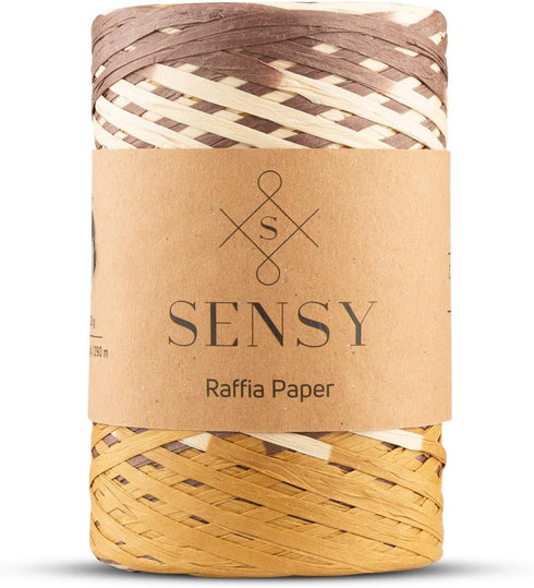 Sensy Premium 317 Yards%100 Paper Multi-Color Raffia Paper Craft Ribbon Packing Paper Twine (401)...
