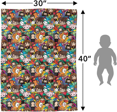Harry Potter Lightweight Baby Blanket, 30"X40", Hero Chibi Collage Unisex for Infants Girls & Boys...