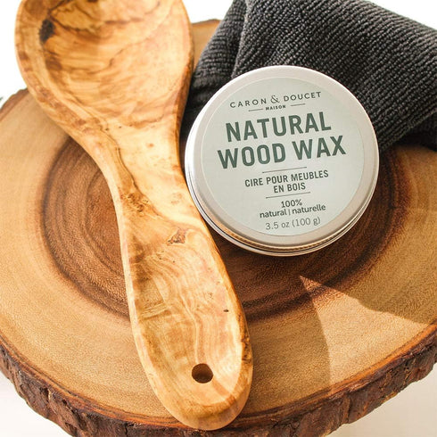 CARON & DOUCET - Natural Wood Conditioning Oil and Wax Bundle - 100% Plant Based Wood Conditioning and Polishing Oil - Orange Scented - Suitable f...
