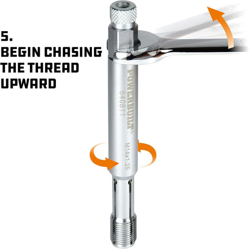 Powerbuilt 14mm Back Tap Spark Plug Thread Repair Tool, Straightening Tool, Motorcycle Spark Plugs, Repairs Damaged Threads, Collapsible Design - ...
