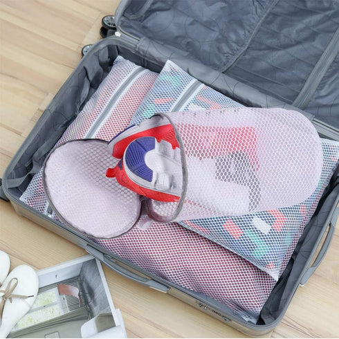Kimmama Shoes Wash Bags,Sneaker Mesh Washing Bag,Shoe Cleaning Laundry Bag,125 Honeycomb Fabric,Gray Zipper,Large Size,7 x 15 inch,Pack of 2 for G...