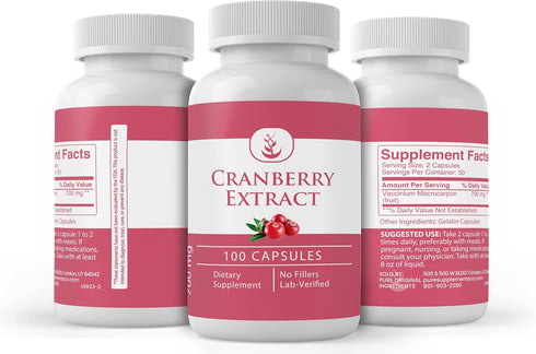 PURE ORIGINAL INGREDIENTS Cranberry Extract, (100 Capsules) Always Pure, No Additives Or Fillers, Lab Verified...