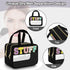 Chenille Letter Clear Makeup Bag, Preppy Cosmetic Bag Clear Snack Bags with Zipper, Stuff Bag Waterproof Sunscreen Bag Travel Toiletry Bag Cosmeti...