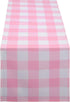 yuboo Pink Gingham Table Runner, Spring Pink and White Buffalo Check Plaid Table Cloth 72 Inches Long for Gingham Party Supplies, Rustic Farmhouse...