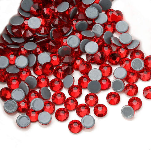 Dowarm Hotfix Crystal Rhinestones, Hot Fix Crystals for Crafts Clothes, Flatback Glass Crystal for Decoration, Round Gems (Siam/Red, SS30 288PCS)...