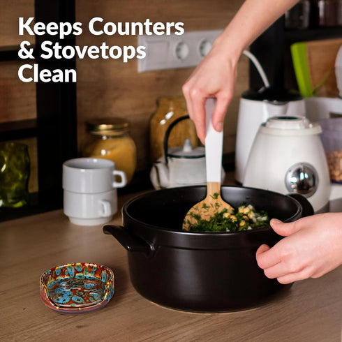 Elevated Lifestyle Ceramic Spoon Rest – Decorative Serving Spoon Holder for Kitchen Counter & Stove Top, Cooking Spoon & Ladle Holder, Ideal Coffe...