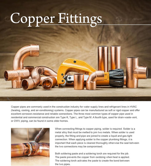 Everflow Supplies CCRN1000 1/2" x 3/8" Nominal Size 90 Degree Short Radius Reducing Elbow with Copper Sweat Connects for 5/8" x 1/2 Outer Diameter...