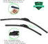 2pcs 21"+24" Universal Hook U/J Bracketless Curved Premium All-Season Front Windshield Wiper Blades Set of 2 Combo Pack New Factory Replacement AA...