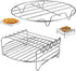 Air Fryer Rack for Air Fryer Oven, Set of 2 Multi-purpose Air Fryer Accessories Metal Double Layer Wire Rack with Skewer for Ninja, Power XL, Coso...