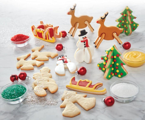 Chicago Metallic Christmas Tree 3D Cookie Cutter Set, 12-Piece, Silver...