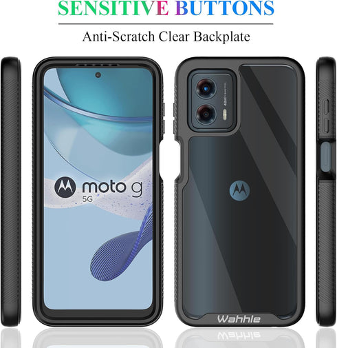 wahhle for Moto G 5G 2023 Case, Moto G Power 5G 2023 Case, Built in Screen Protector Full Body Shockproof Slim Fit Bumper Protective Phone Cover f...