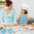 Kids Cooking and Baking Set,11 Pcs Kids Aprons for Girls,Chef Costume Set,Includes Kids Apron and Chef Hat,Mitt & Cooking Cutters,Toddler Chef Rol...