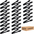 24 Pieces Plastic Salad Tongs, Black Kitchen Serving Tongs, 9 Inch Disposable Utensils Set, Heavy Duty Scalloped, Perfect for Buffets and BBQ, Foo...